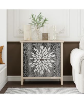 CASAINC 2-Door Carved Storage Cabinet with Adjustable shelf