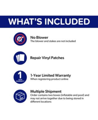 HeroKiddo 15  Ocean Shark Commercial Grade Inflatable Water Slide with Attached Splash Pool (No Blower Included)