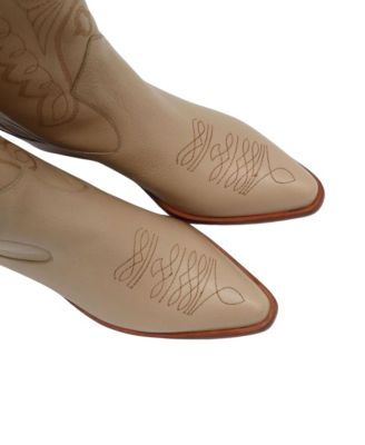 Women's Suede Leather Western Cowboy Booties