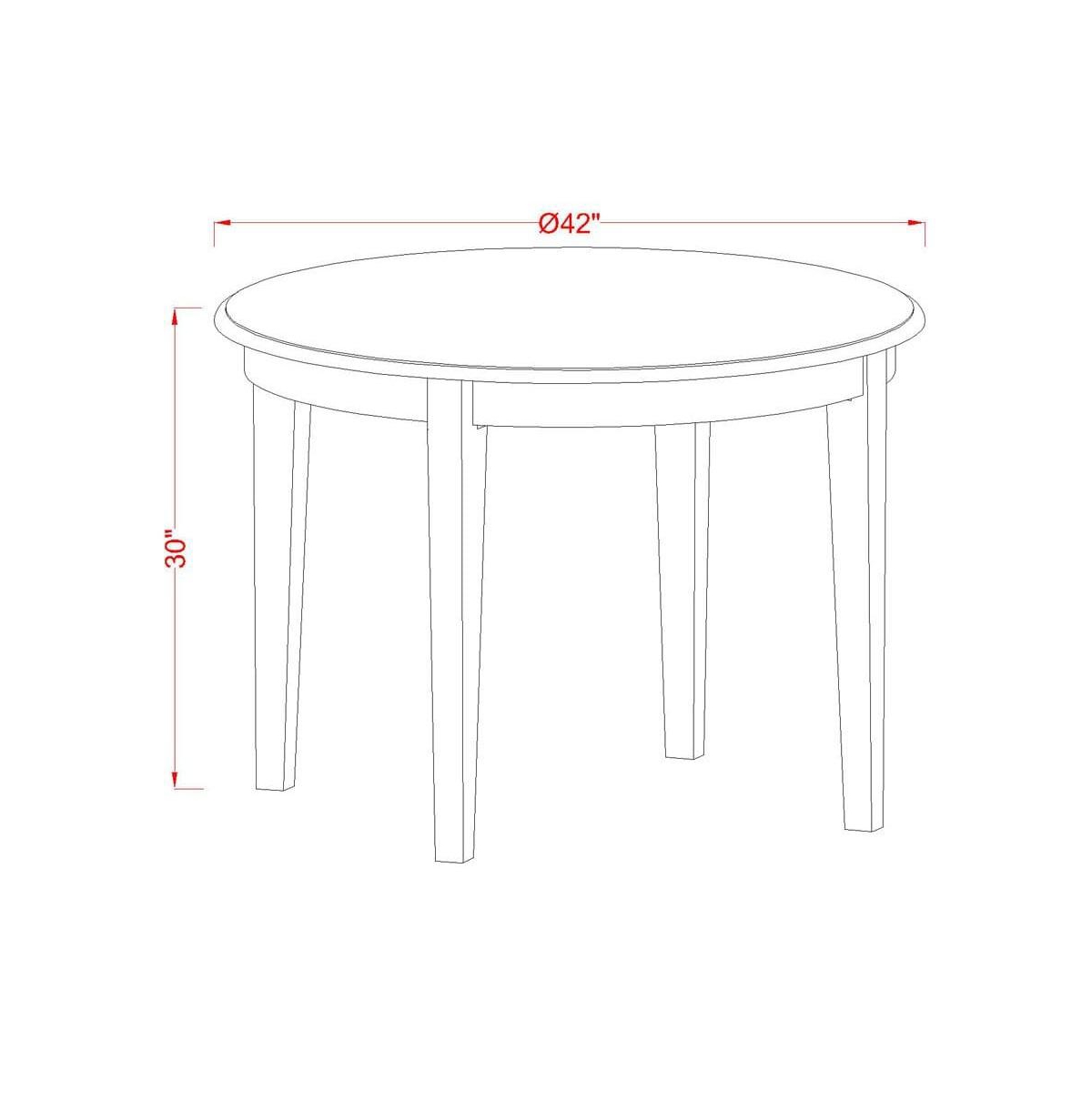 East West Furniture Dining Room Set Linen White