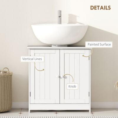 Wooden Under Sink Bathroom Storage Cabinet 3 Shelves Vanity,