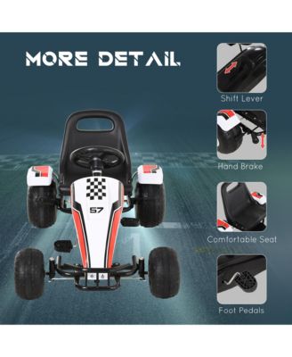 Pedal Go Kart Children Ride on Car w/ Adjustable Seat Plastic Wheel