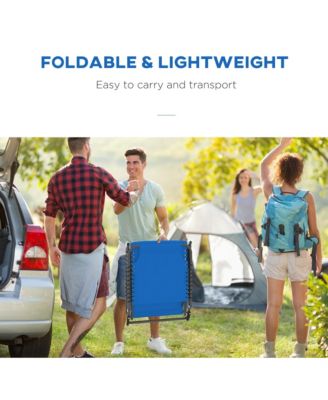 Outdoor Folding Chaise Lounge Chair, Portable Lightweight Reclining Garden Sun Lounger with 4-Position Adjustable Backrest for Patio, Deck, and Poolside, Dark Blue