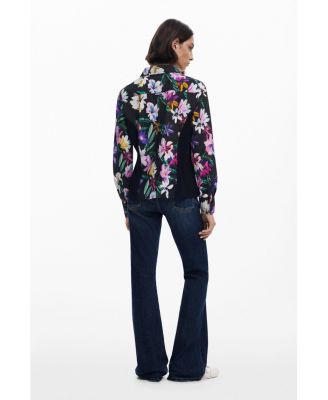 Women's Combined silhouette floral shirt