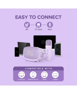 Voice 2 - Kids Mini Karaoke Machine with Wireless Microphone and Ai Voice Changer for Kids, Portable Bluetooth Speaker, Christmas Toys Gifts for Girls and Boy 3-12 Years Old (Purple)