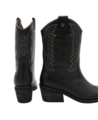 Women's Suede Leather Western Cowboy Booties