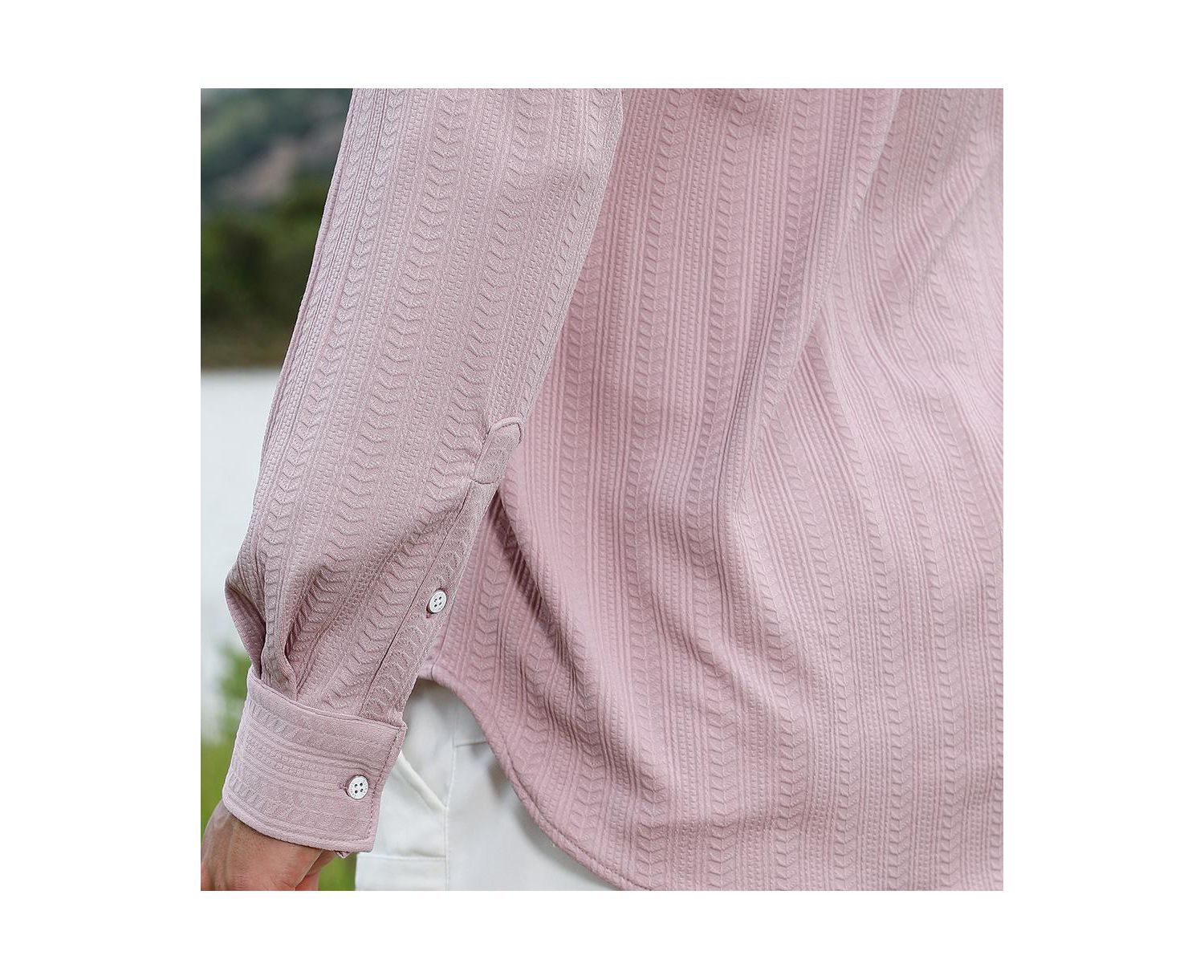 Men's Nude Pink Spear-Textured Shirt