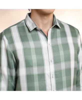Men's Sage Green Tartan Plaid Shirt