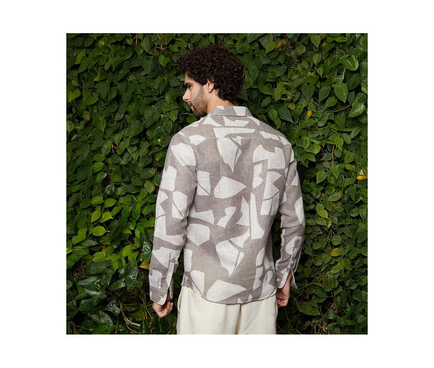 Мужская рубашка Cahoot Campus Sutra Tan Brown Abstract Heathered, цвет: Коричневый — фото 2