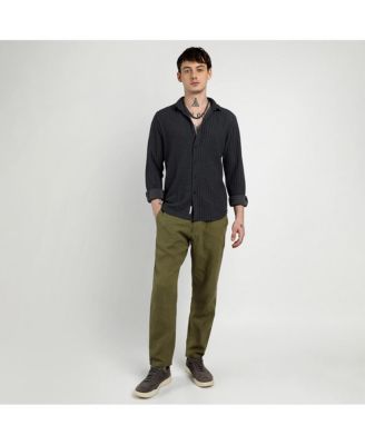 Men's Charcoal Grey Cube-Textured Shirt