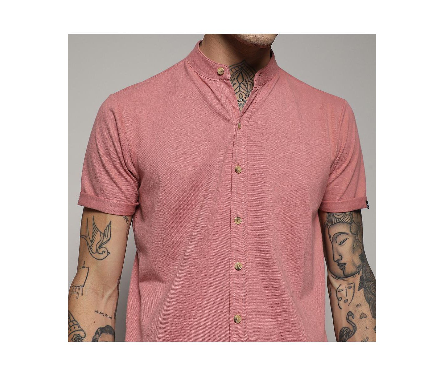 Мужская рубашка Cahoot Campus Sutra Salmon Pink Basic, цвет: Розовый — фото 5
