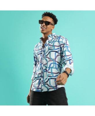 Men's Abstract Print Button Up Shirt