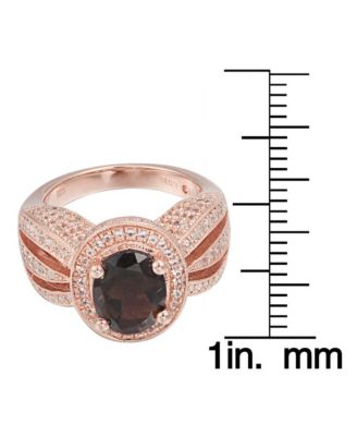 Suzy Levian Sterling Silver Oval Cut Center Topaz Cocktail Ring