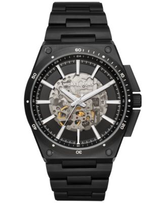 Michael Kors - Men's Automatic Wilder Black Ion-Plated Stainless Steel Bracelet Watch 44mm MK9023