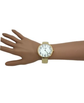 Gold Super Large Face Stretch Strap Watch