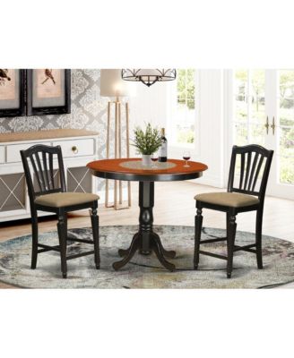 3 PC counter height pub set - high top Table and 2 counter height stool