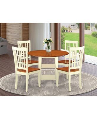 5-Piece Wood Slatted Back Dining Set