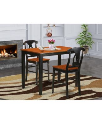 3 PC Dining counter height set-pub Table and 2 bar stools with backs