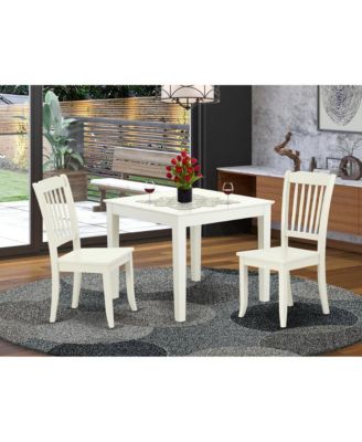 Three piece wood Luxurious Linen White Finish Dining Room Set