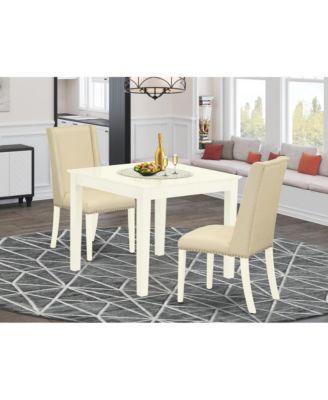 5 Pc Dining Set, Solid Wood Table with Dropleaf & 4 Linen Upholstered Double X-Back Chairs – Dining Room Furniture