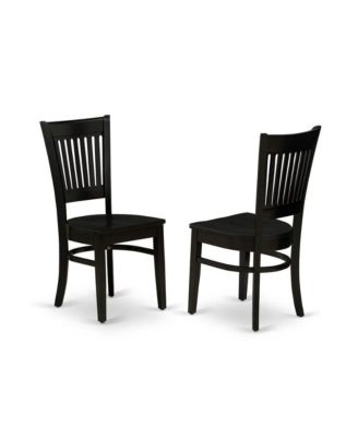 5-Piece Dinette Set- 4 Dining Room Chair with Wooden Seat and Slatted Chair Back - Drop Leaves Modern Dining Room Table - Black Finish