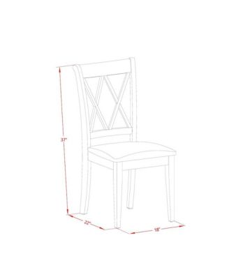 5-Piece Dining Room Table Set with Drop Leaf Table and 4 Chairs featuring Double X-Back Design