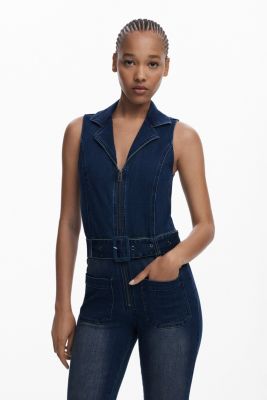 Women's Flared denim jumpsuit