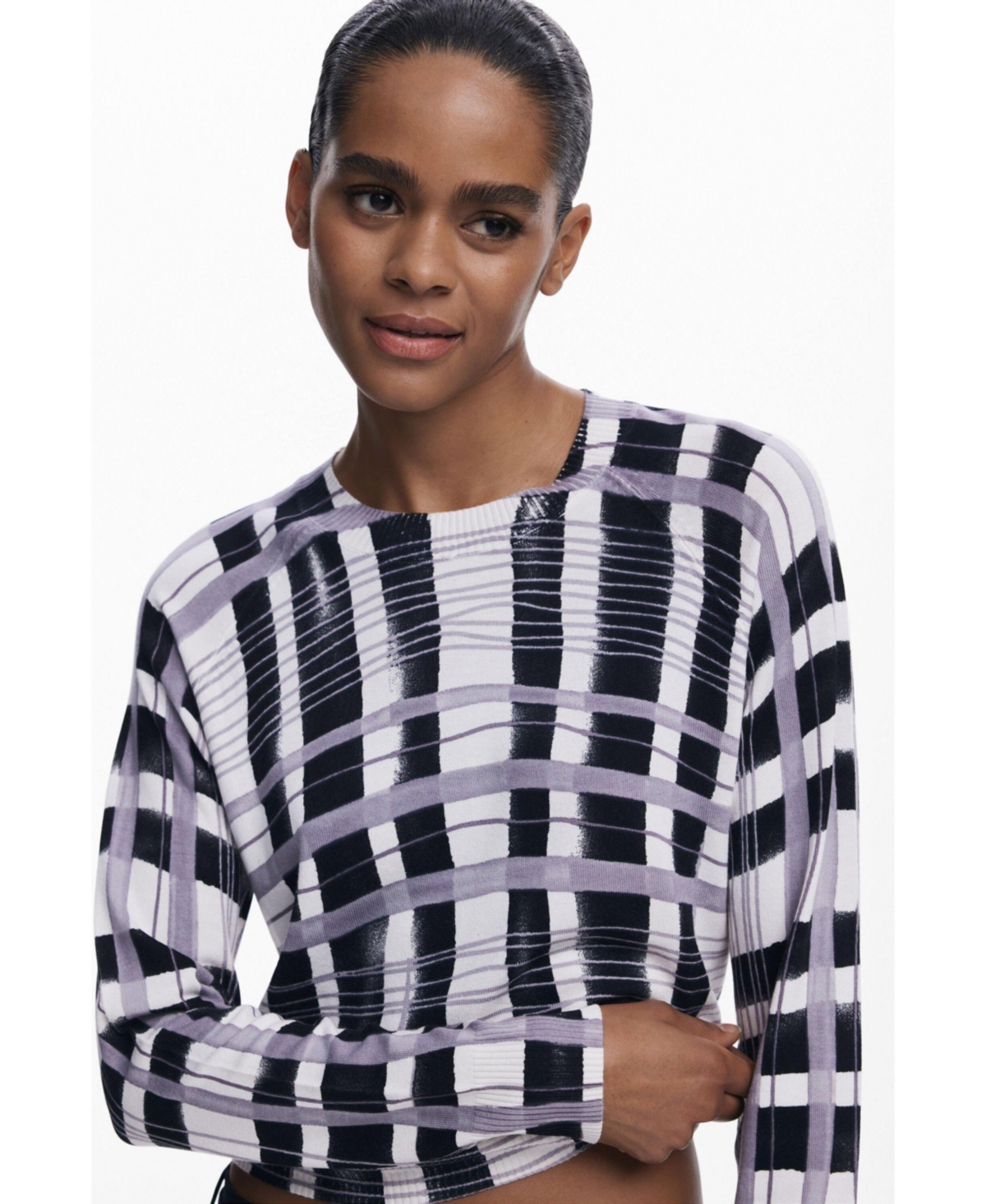 Desigual Stripe Crewneck Sweater In Multi