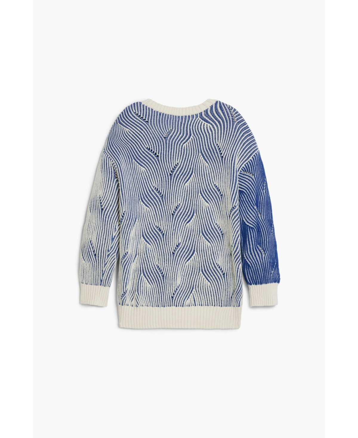 Desigual Girls's Textured Striped Sweater In Blue