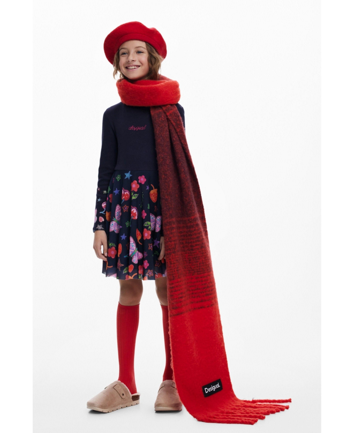 Desigual Girls's Tulle Skirt Dress Shapes In Blue