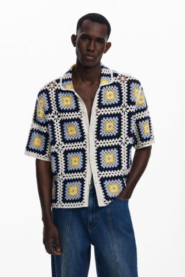 Men's Crochet short-sleeve shirt
