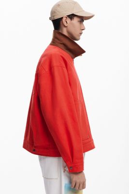 Men's Contrast collar jacket