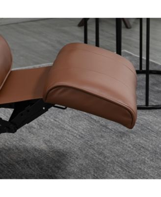 One Pack Faux Leather Swivel Wood Base, Manual Recliner