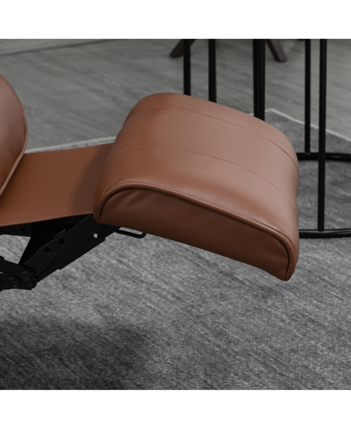 Homcom Faux Leather Manual Recliner with Swivel Wood Base,