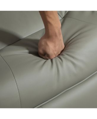 Faux Leather Manual Recliner with Swivel Wood Base Padded Armrest