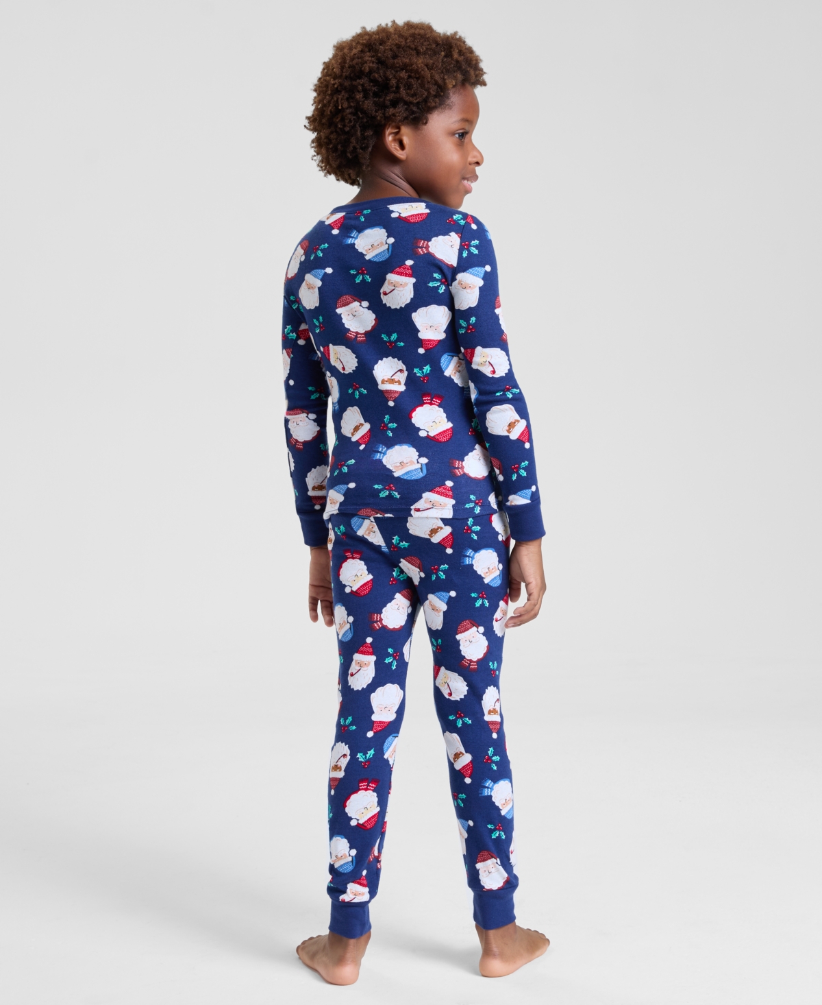 Holiday Lane Kids 5-14 Santas Snug-Fit Pajama Set, Macy's Exclusive