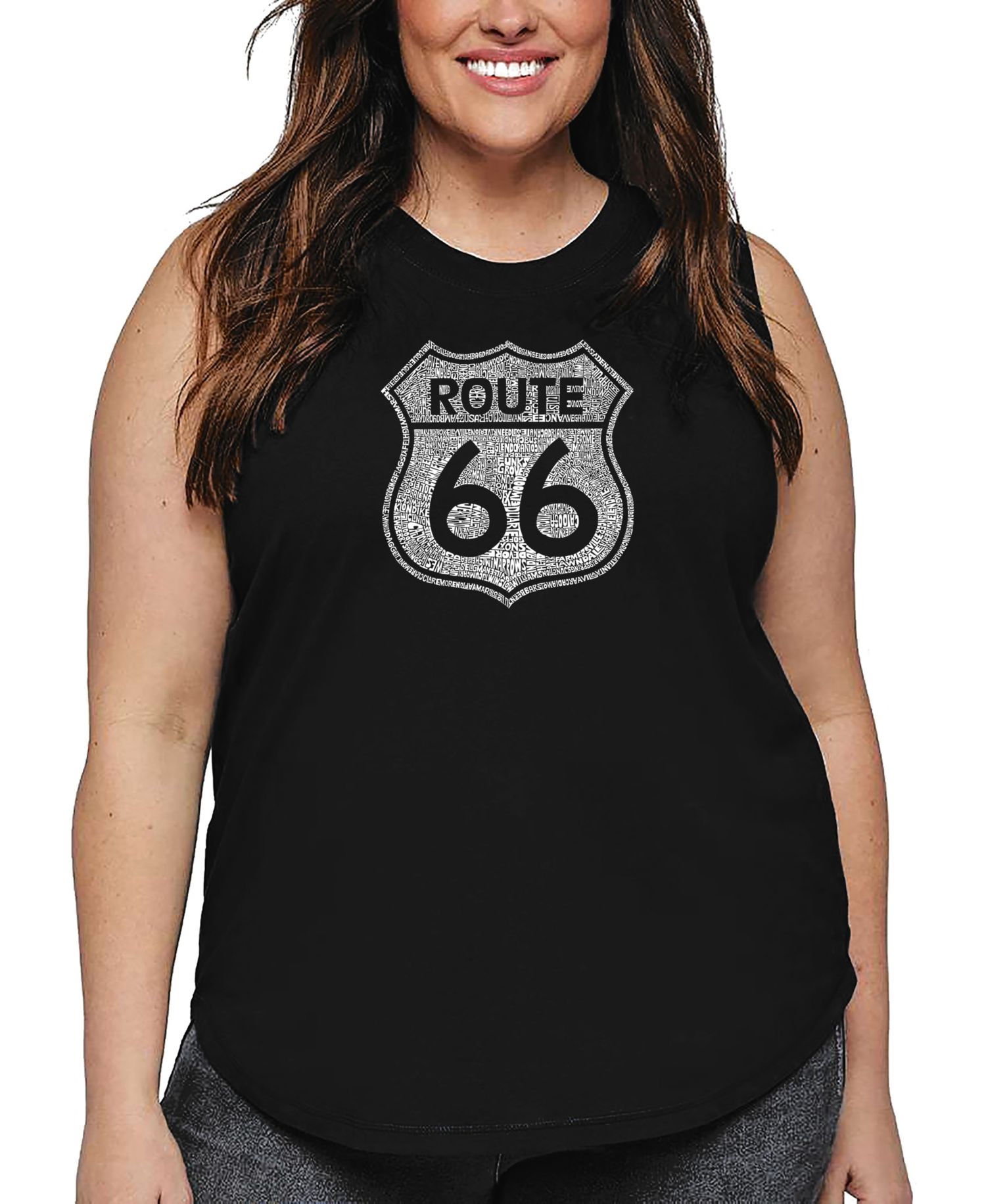 Plus Size Legendary Route 66 Word Art Tank Top