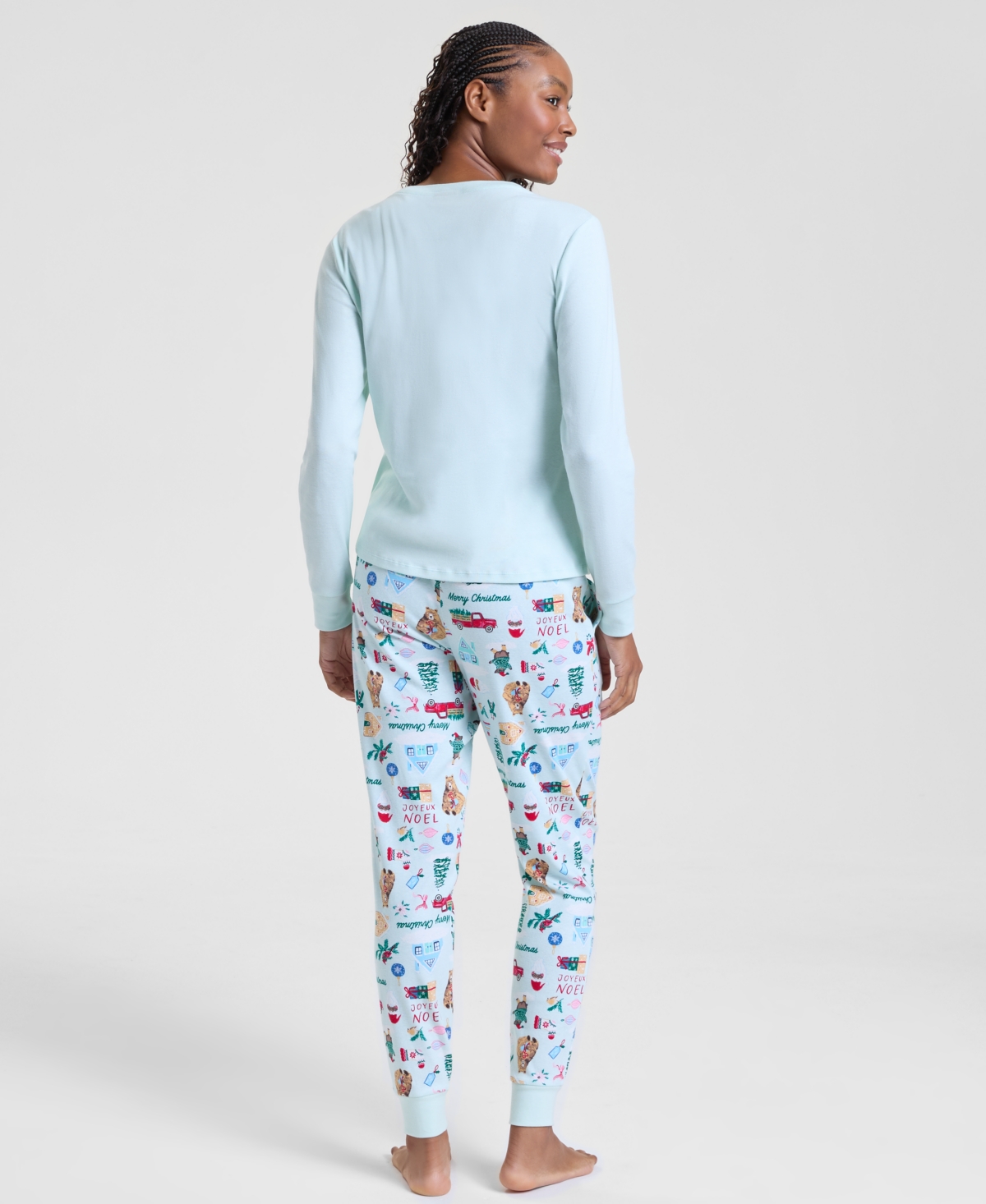 Holiday Lane Women's Winter Cotton Pajama Set, Macy's Exclusive
