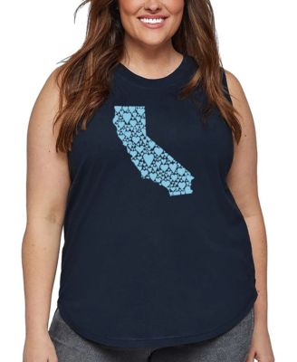 Plus Size California Hearts Word Art Tank Top