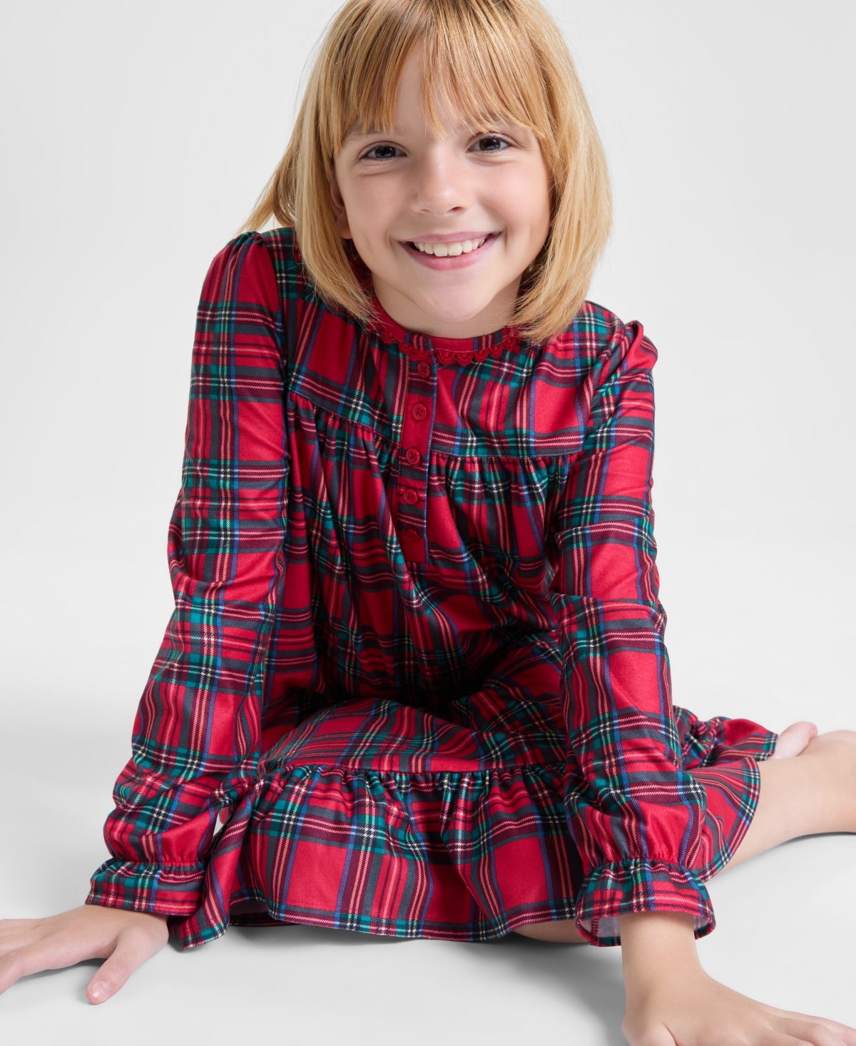 Holiday Lane Girls 2T-16 Brinkley Plaid Nightgown with Doll Dress, Macy's Exclusive