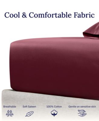 Soft 400 Thread Count Cotton Deep Pocket Fitted Sheet Only, Twin XL