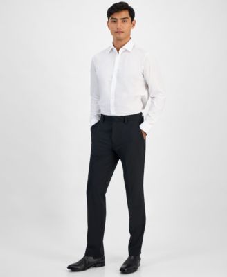 Men's Modern-Fit Solid Wool-Blend Suit Separate Pants