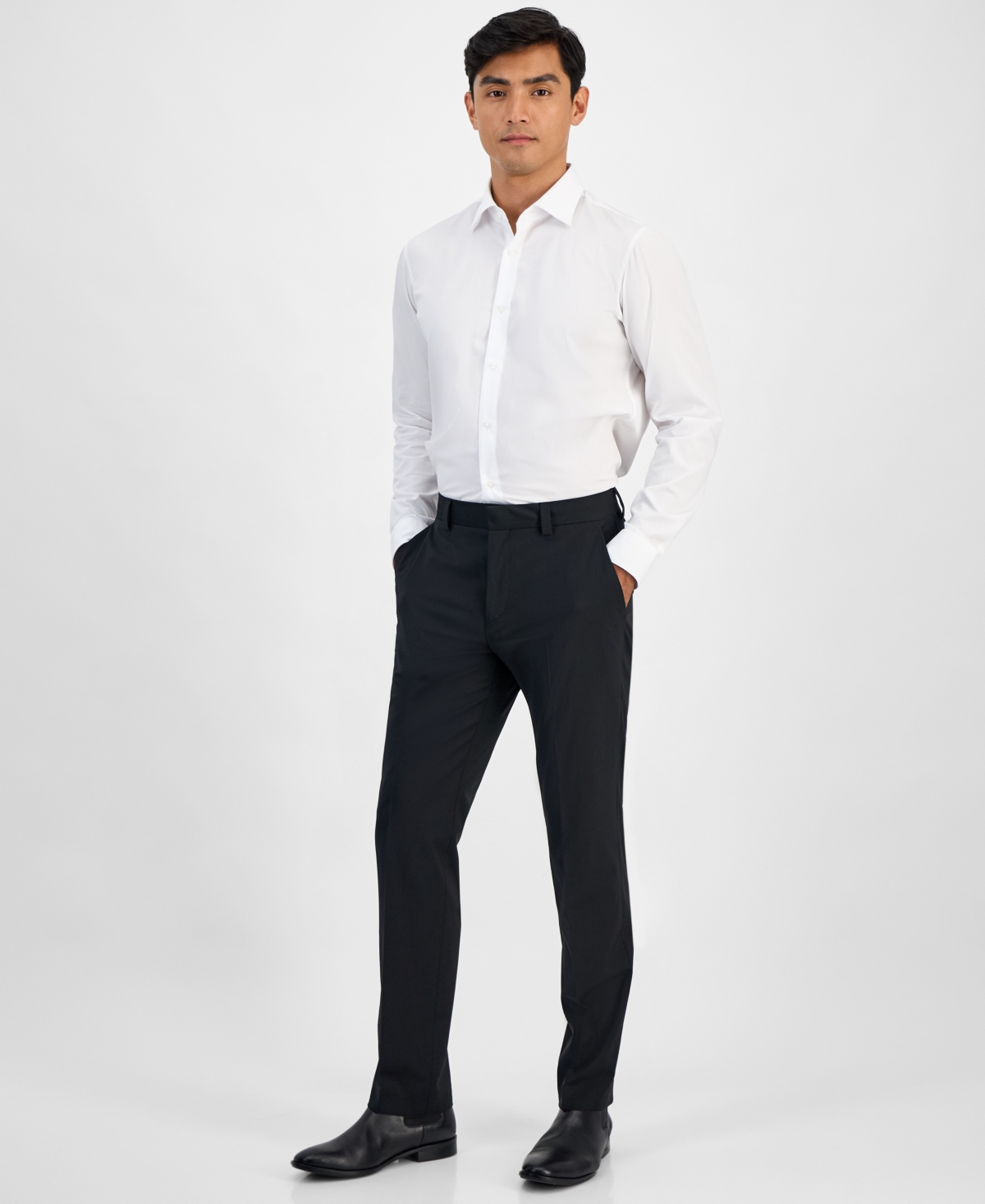 Hugo Boss Hugo By  Men's Modern-fit Solid Wool-blend Suit Separate Pants In Black
