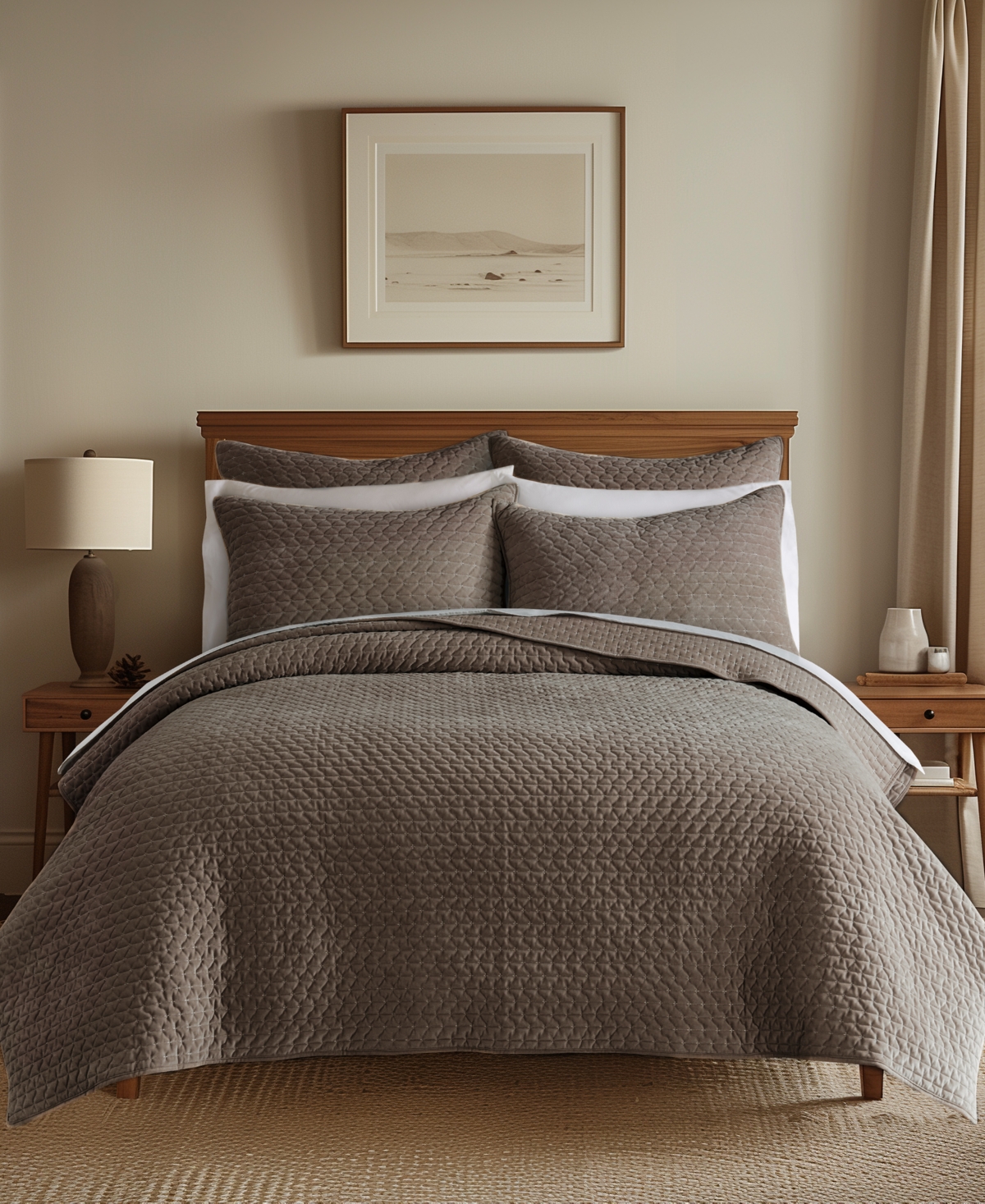 Levtex Velvet Stitch Reversible 3-pc. Quilt Set, King/california King In Brown