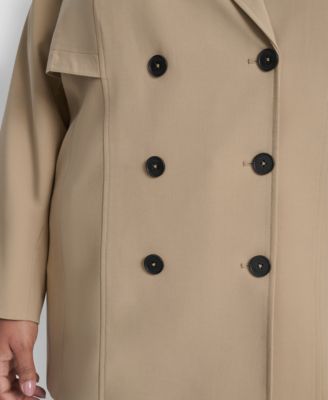 Plus Size Double Breasted Trench Jacket