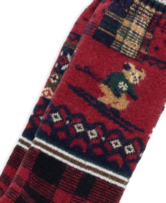 Men's Holiday Patchwork Ribbed Cuff Socks