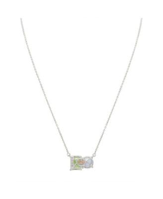 Suzy Levian Sterling Silver Topaz Two Stone Necklace