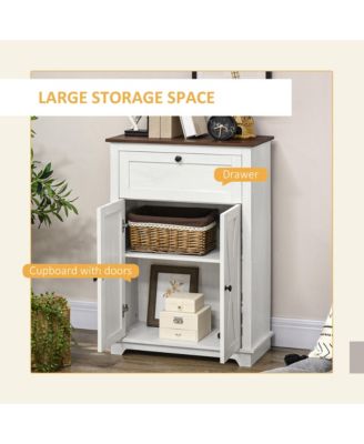 Farmhouse Storage Cabinet with Drawer and Doors,