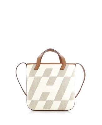 Pre-Owned Hermes 27 Cabas H en Biais Tote Canvas with Leather