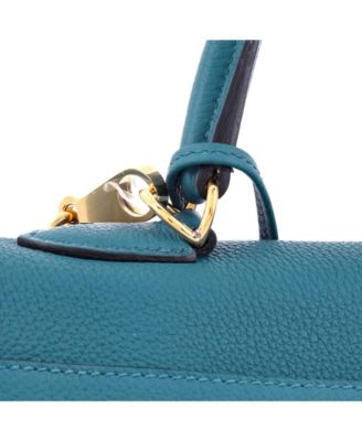 Pre-Owned Hermes Kelly 35 Handbag Blue Togo with Gold Hardware
